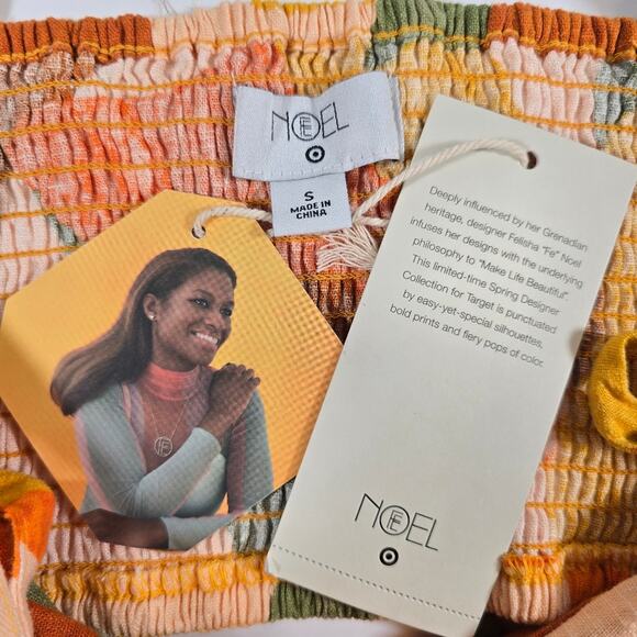 M Fe Noel x Target Mixed Paint Print Knotted Crop Tank Top NWT Women Size S Cute - Picture 7 of 8